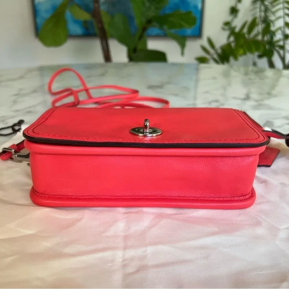 NWOT Coach Legacy Leather Penny Shoulder Crossbody Bag 19914 Bright Coral Pink